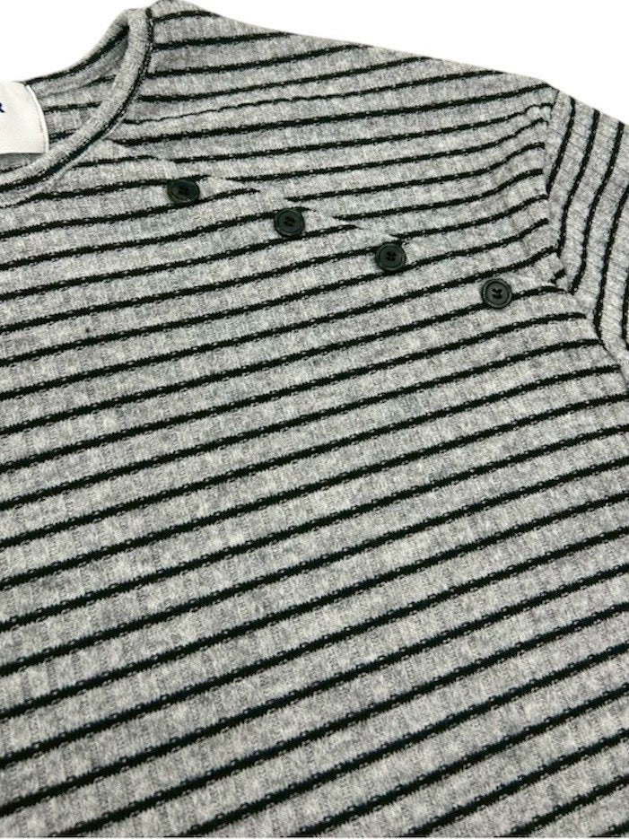 受注制【nmtc+】diagonal button border long sleeve (2color)
