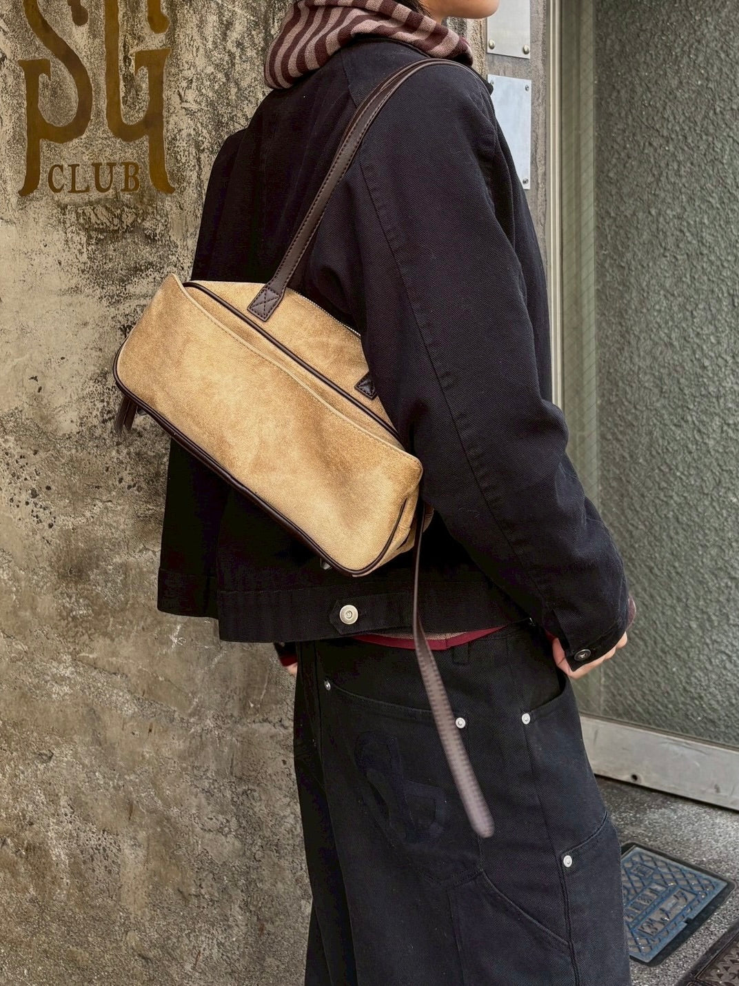 受注制【youll】suede baguette bag (2color)