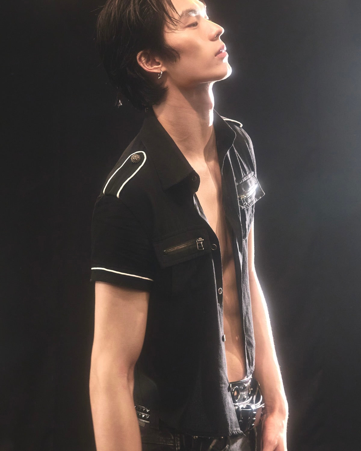 【LECYTO】Piping Military Half Shirt