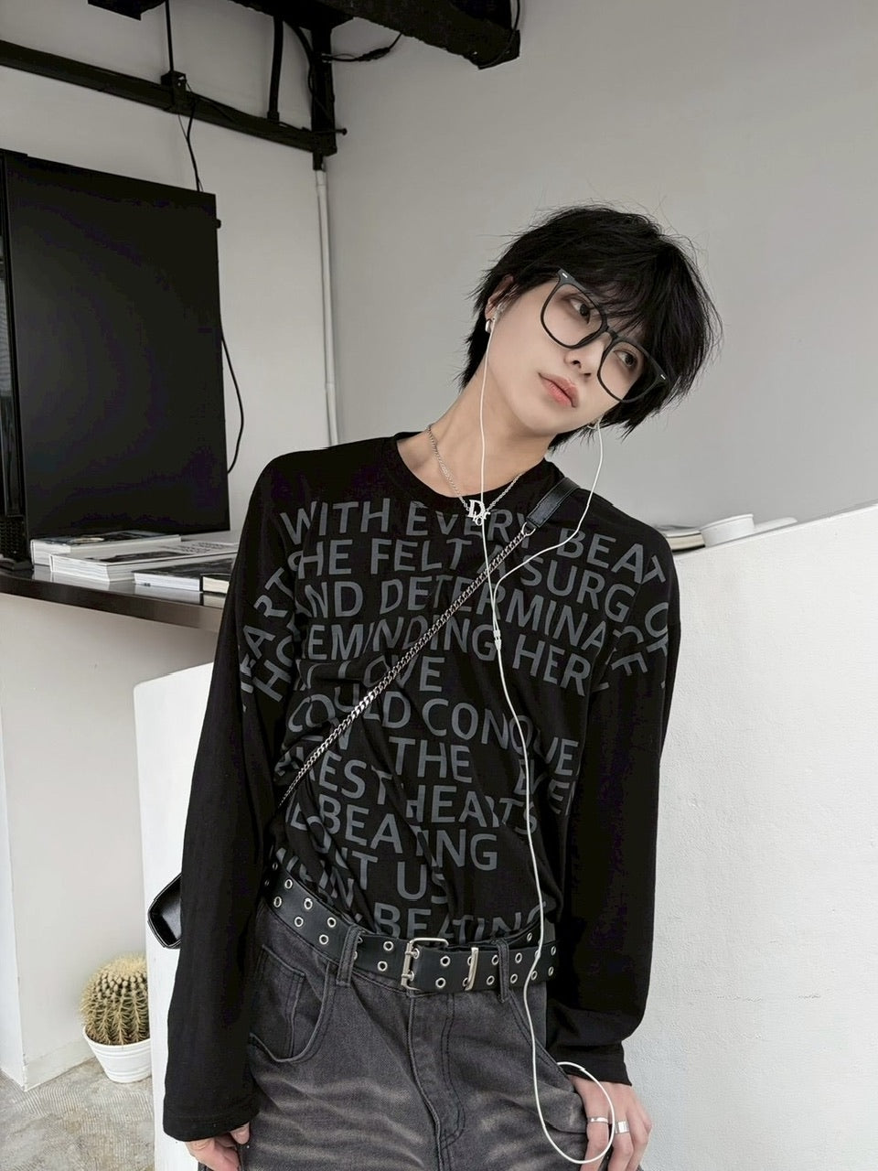 受注制【LUV CODE】lettering long sleeve tee (3color)