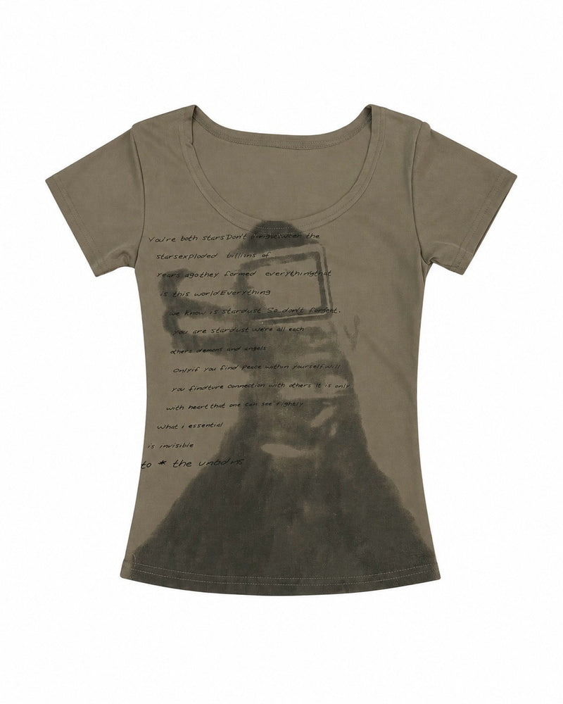 受注制【nmtc+】Lettering Slim Crop Tee