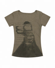 受注制【nmtc+】Lettering Slim Crop Tee