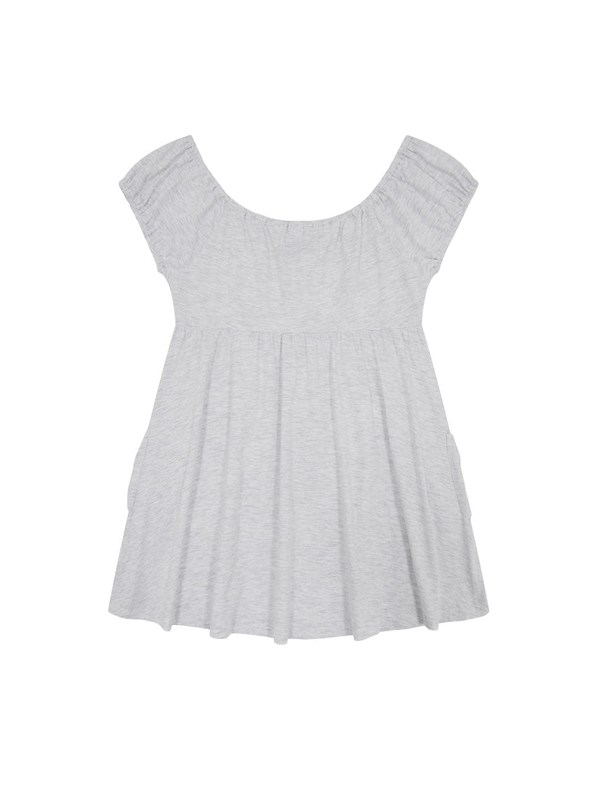 【TUOMIO】SHIRRED POCKET TOP