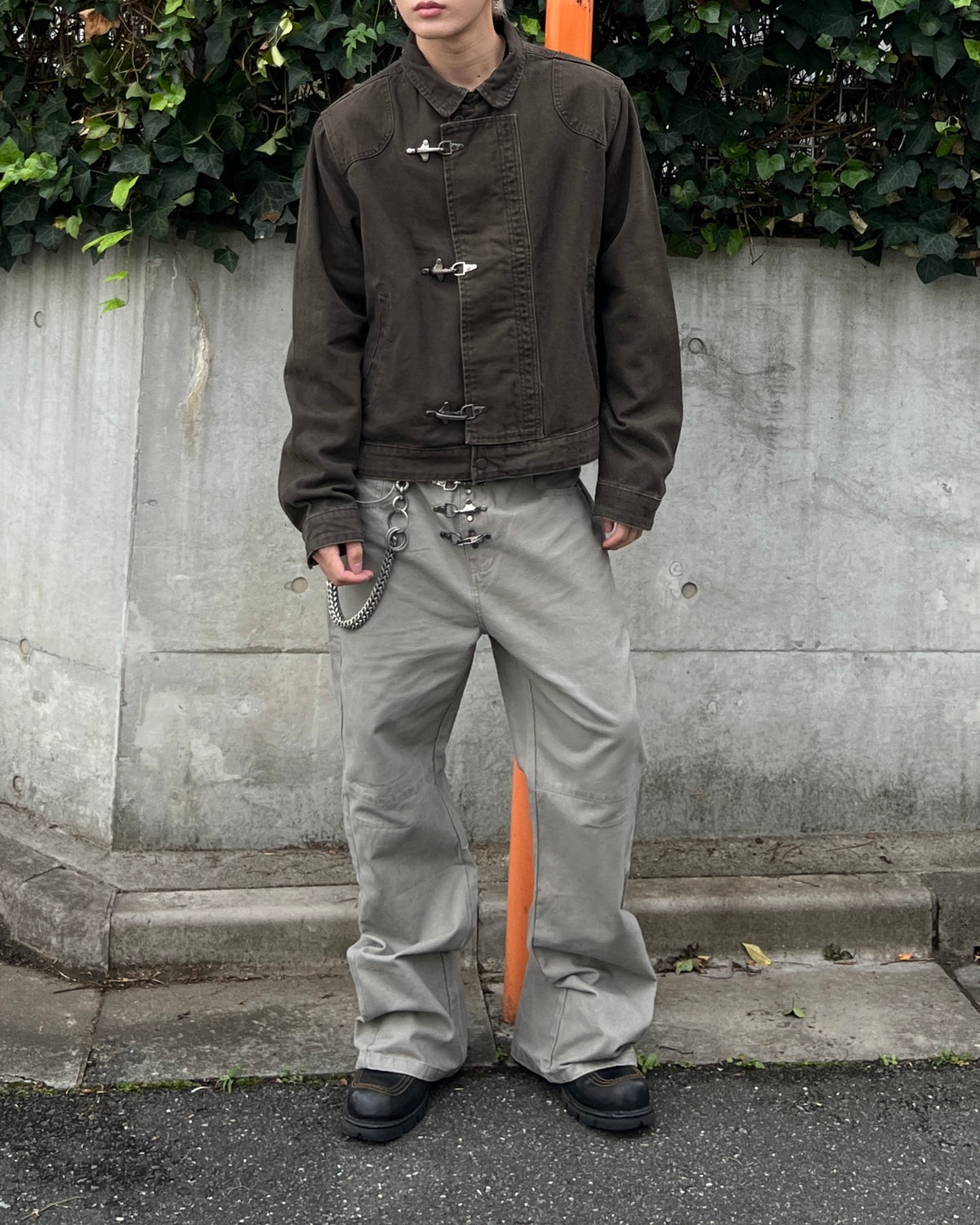 大阪店WEB限定受注制【Chikashitsu +】design hook cropped jacket (3color)