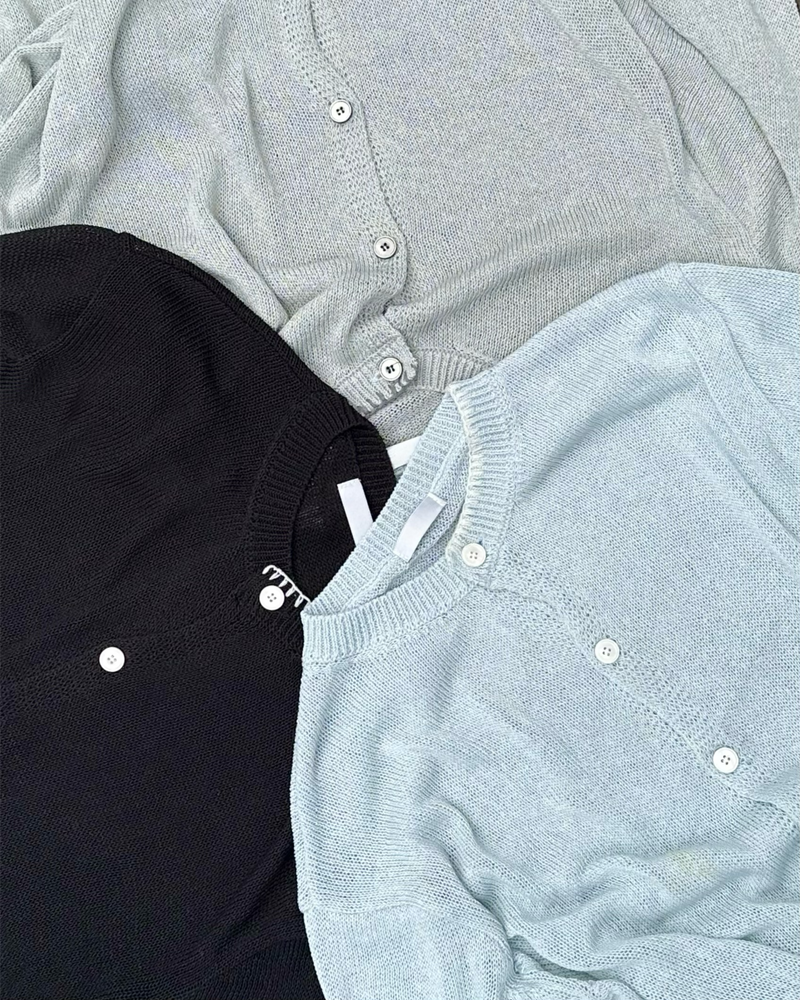大阪店WEB限定受注制【Chikashitsu +】sheer soft knit cardigan (3color)
