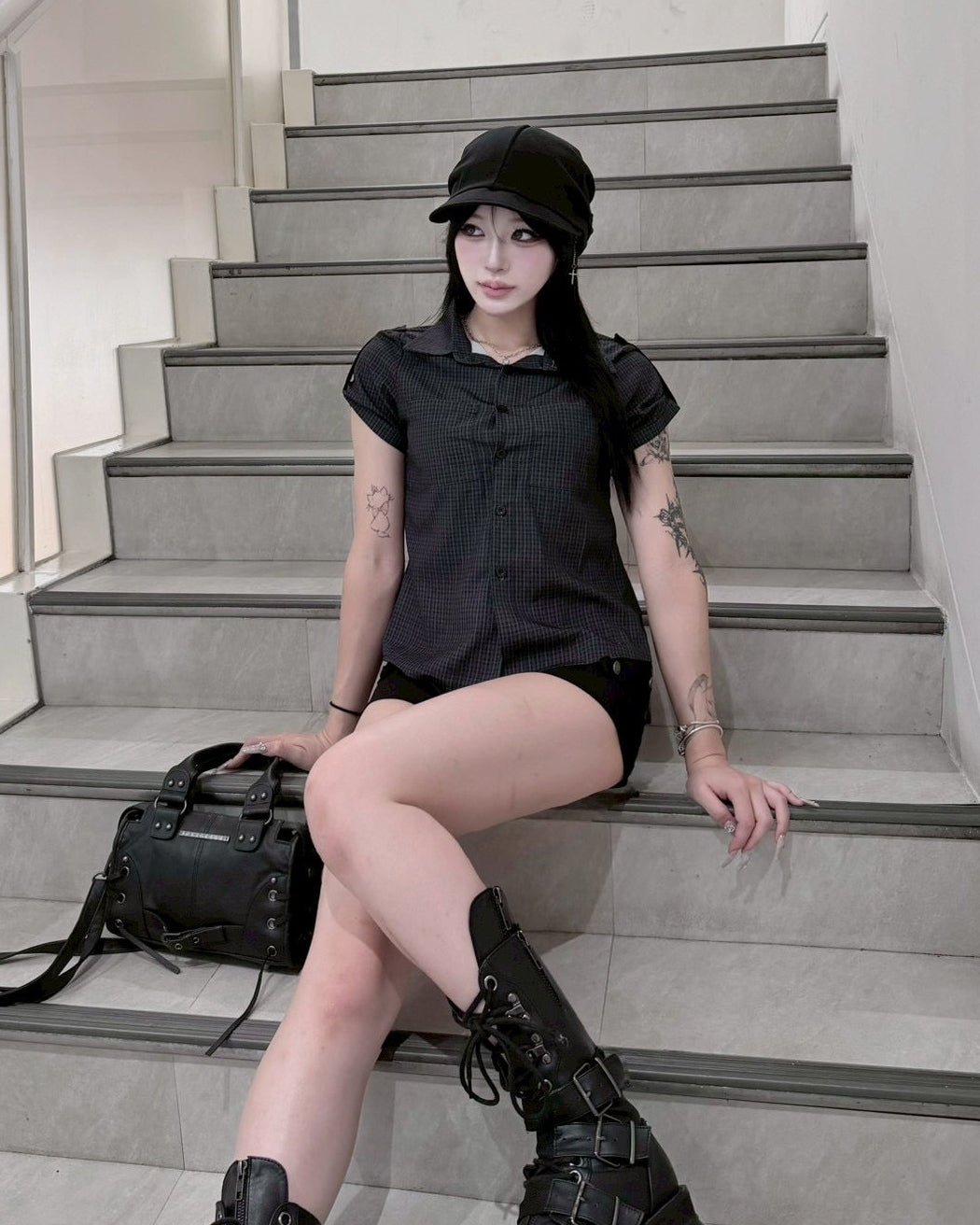 受注制【nmtc+】Roll-Up Check Shirt