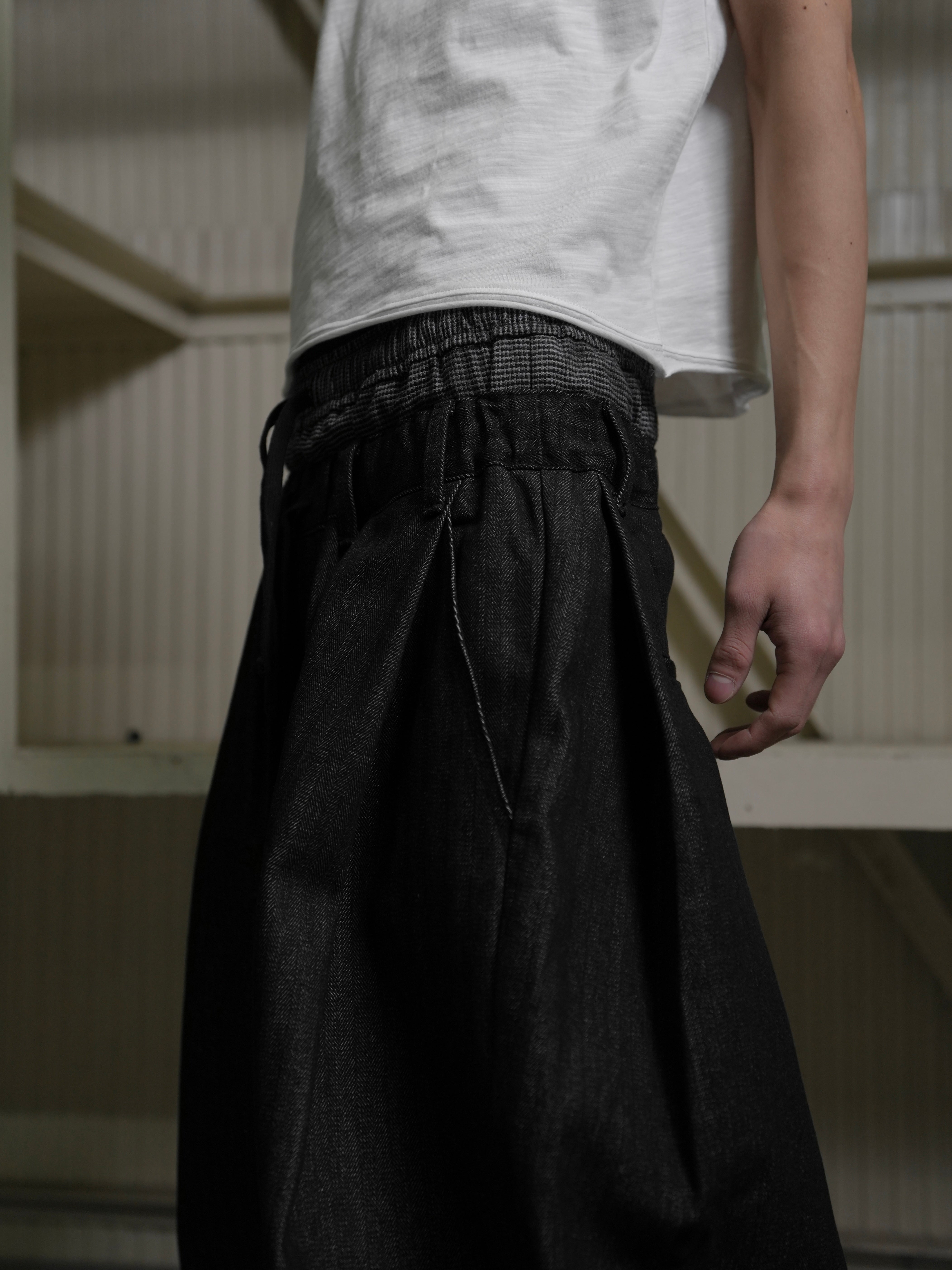 【Lee fi Ne】Herringbone Layered Baggy Jeans