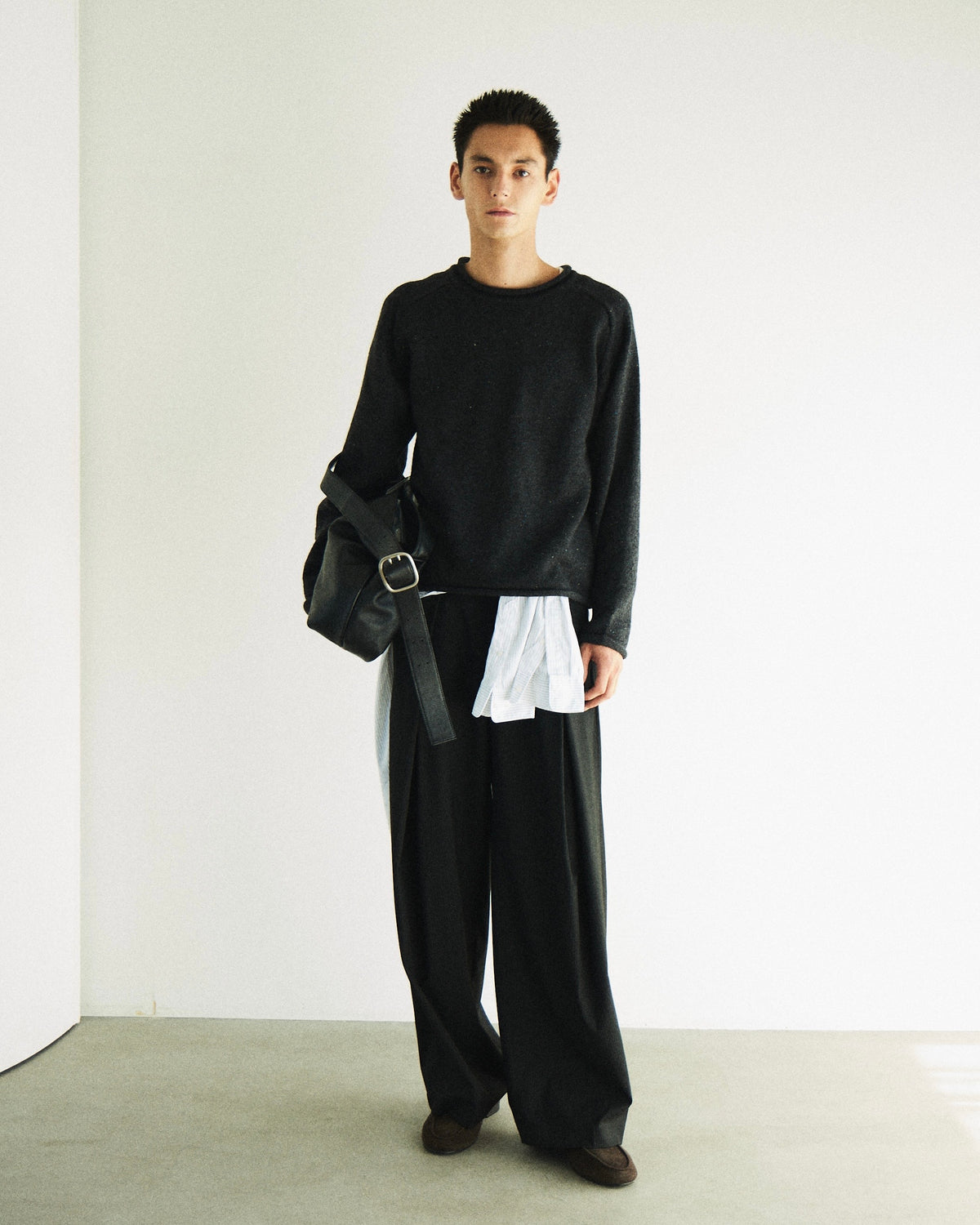 【CS】Cut-Off Nep Crewneck Knit
