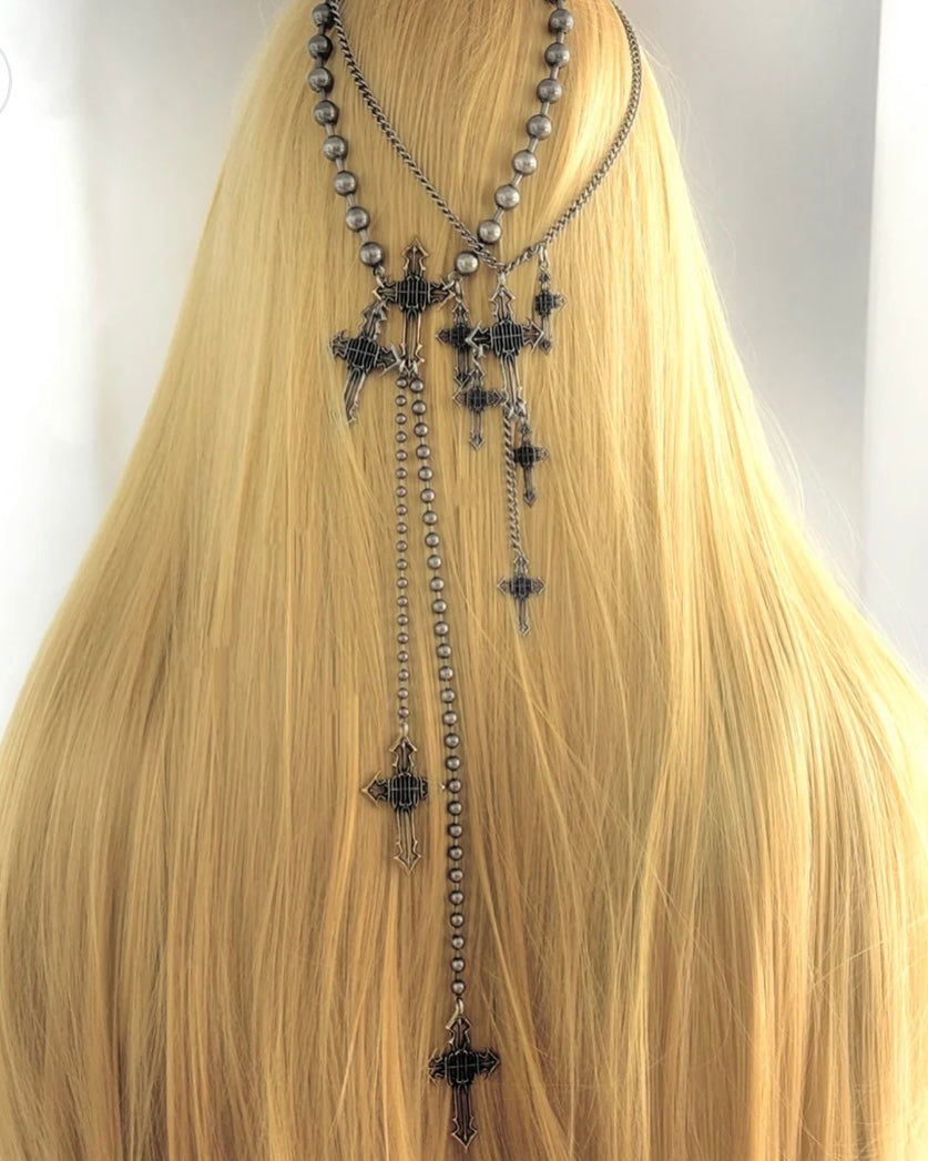 【IIIMIII】 Cascading Rosary Chain Necklace