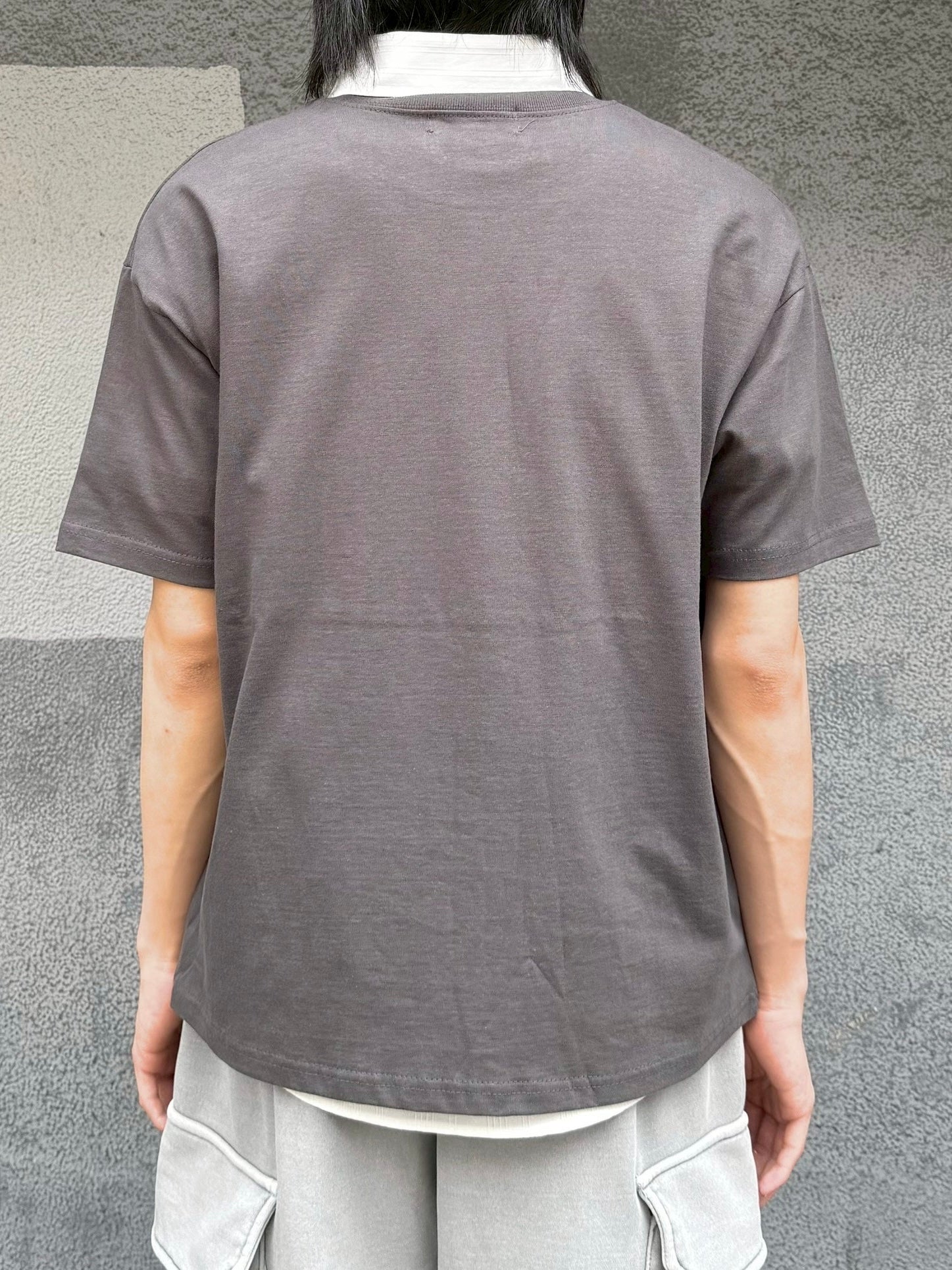 受注制【nmtc+】Washed Semi Crop Lettering Tee (3color)