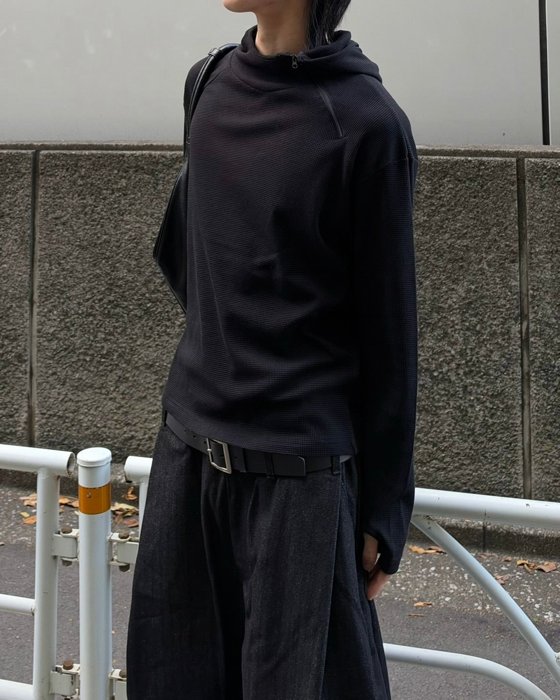 受注制【nmtc+】Diagonal Zip Hood Top (3color)
