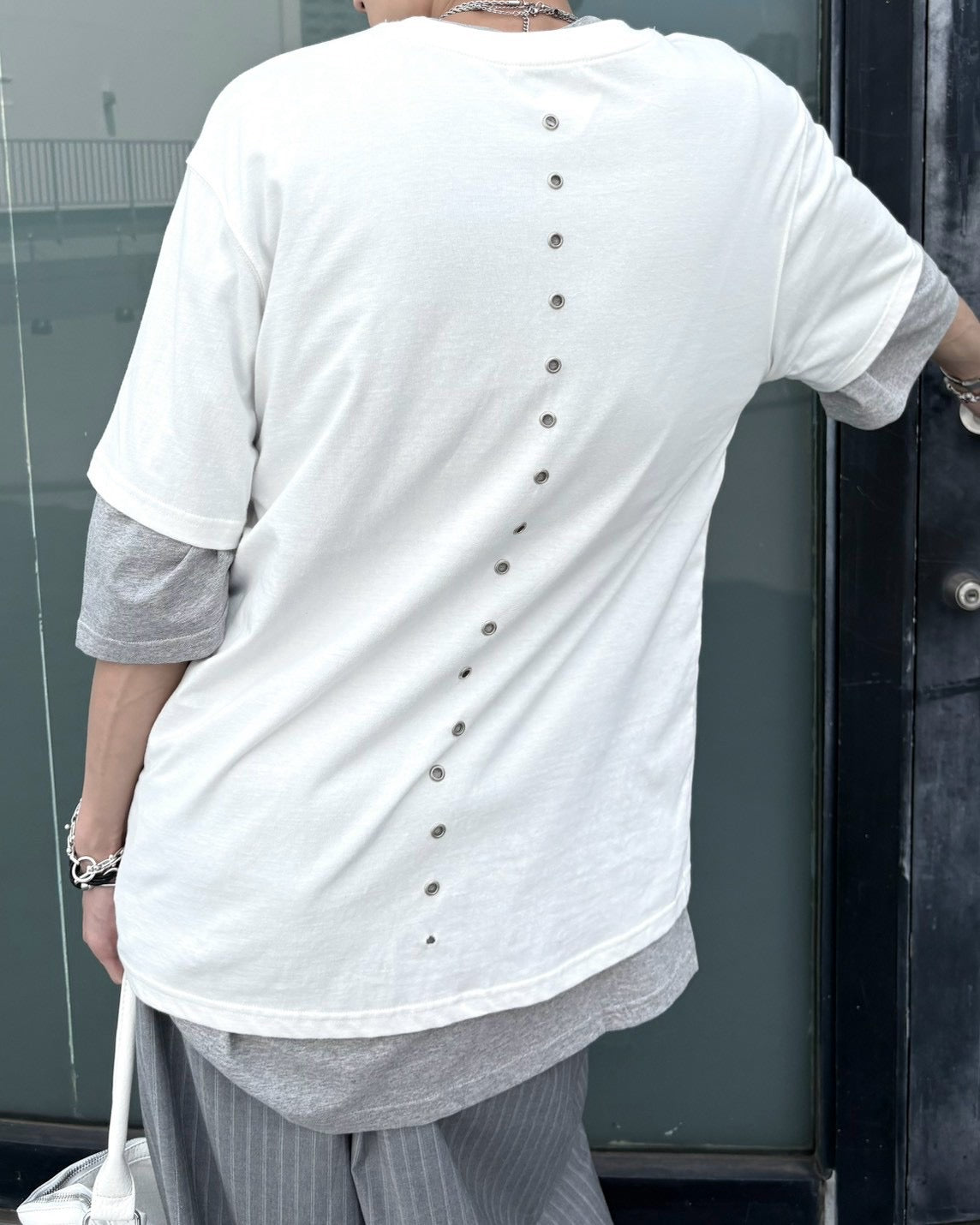 受注制【nmtc+】Eyelet Cutout Tee (2color)