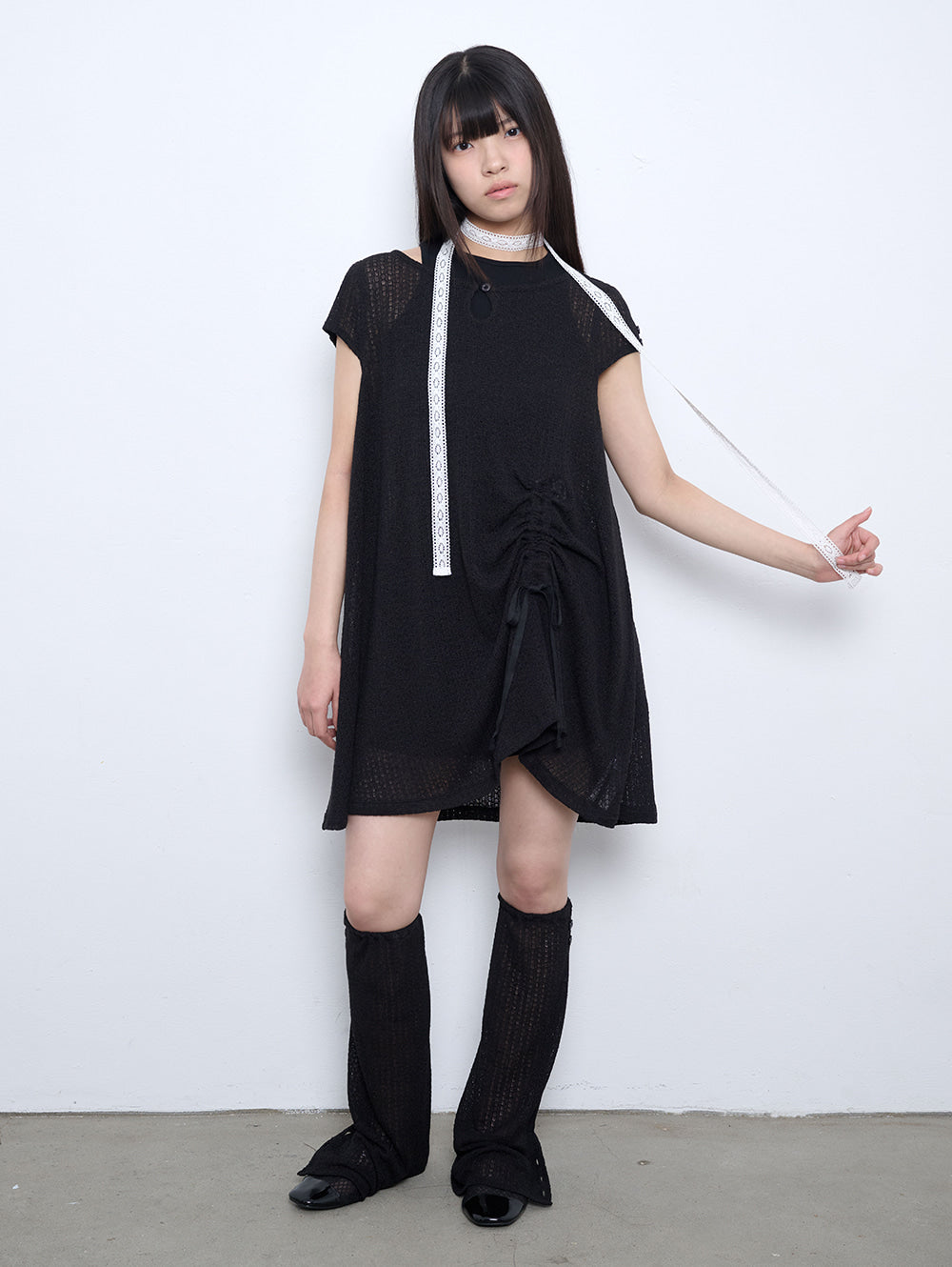 6/8 21:00発売【TUOMIO】CROCHET LEG WARMER