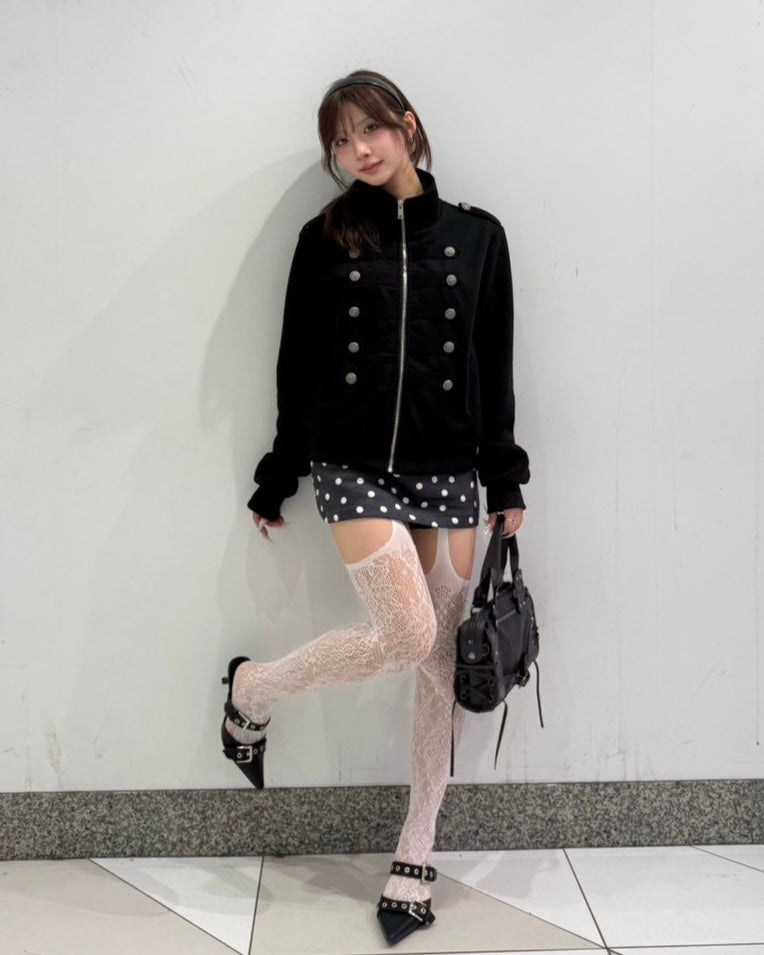 大阪店 WEB限定 受注制【Never mind the XU】Dot Muse Mini Skirt