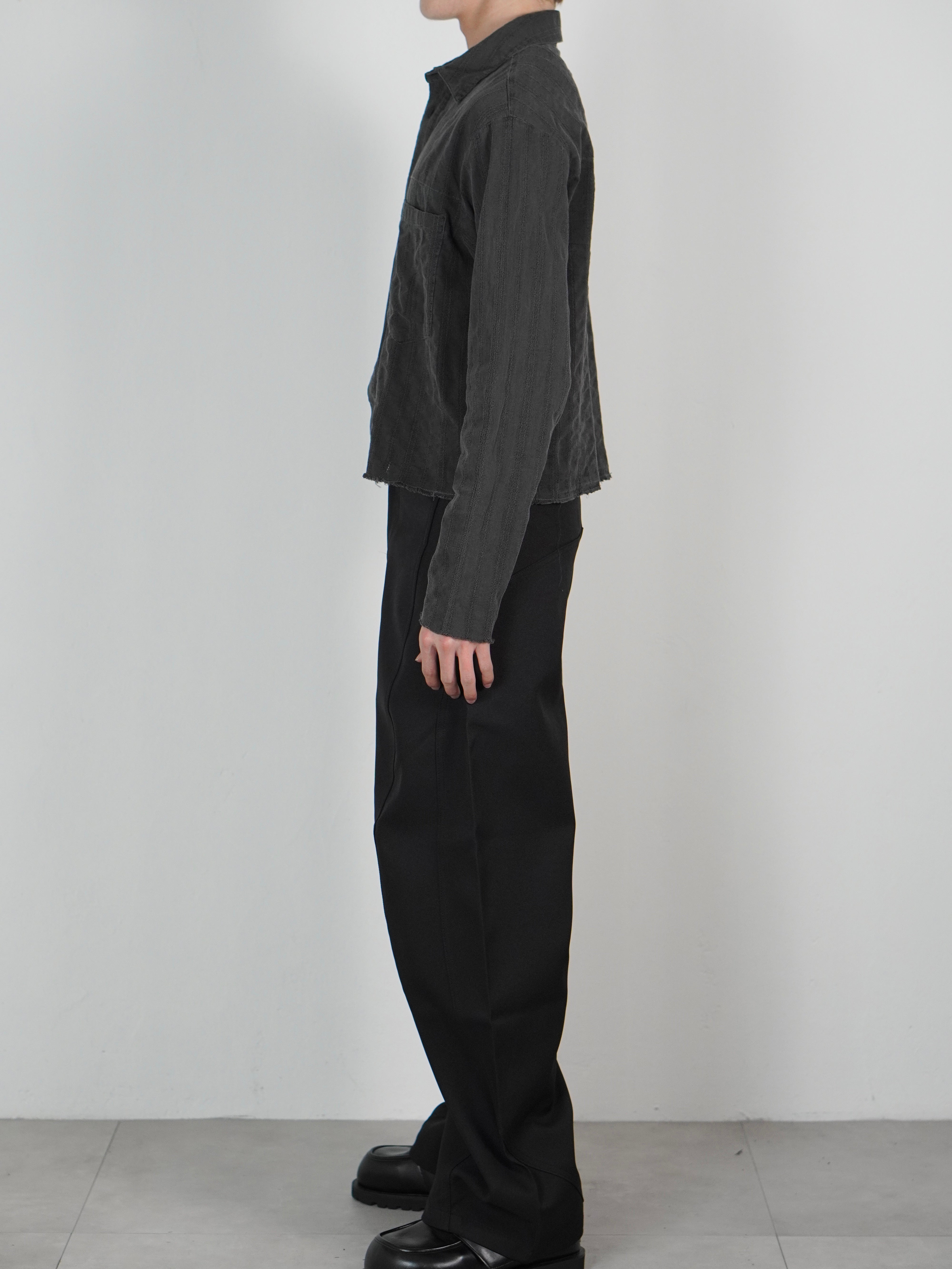 受注制【Chikashitsu +】pigment cut off shirt (2color)