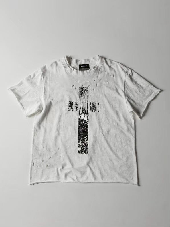 【roaringrad】Cross Damage Slub T-Shirt