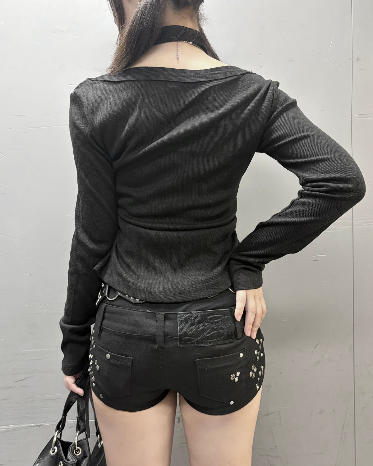 受注制【nmtc+】tie set u-neck long sleeve tee (3color)