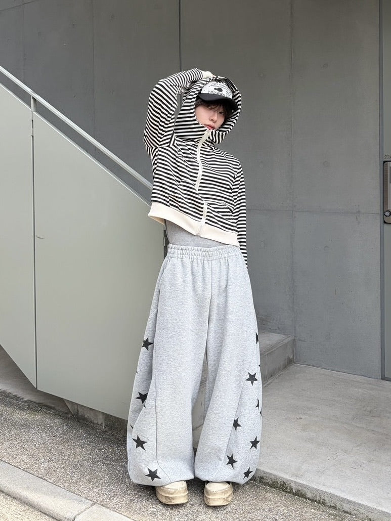 国際配送【LUV CODE】star wide sweat pants