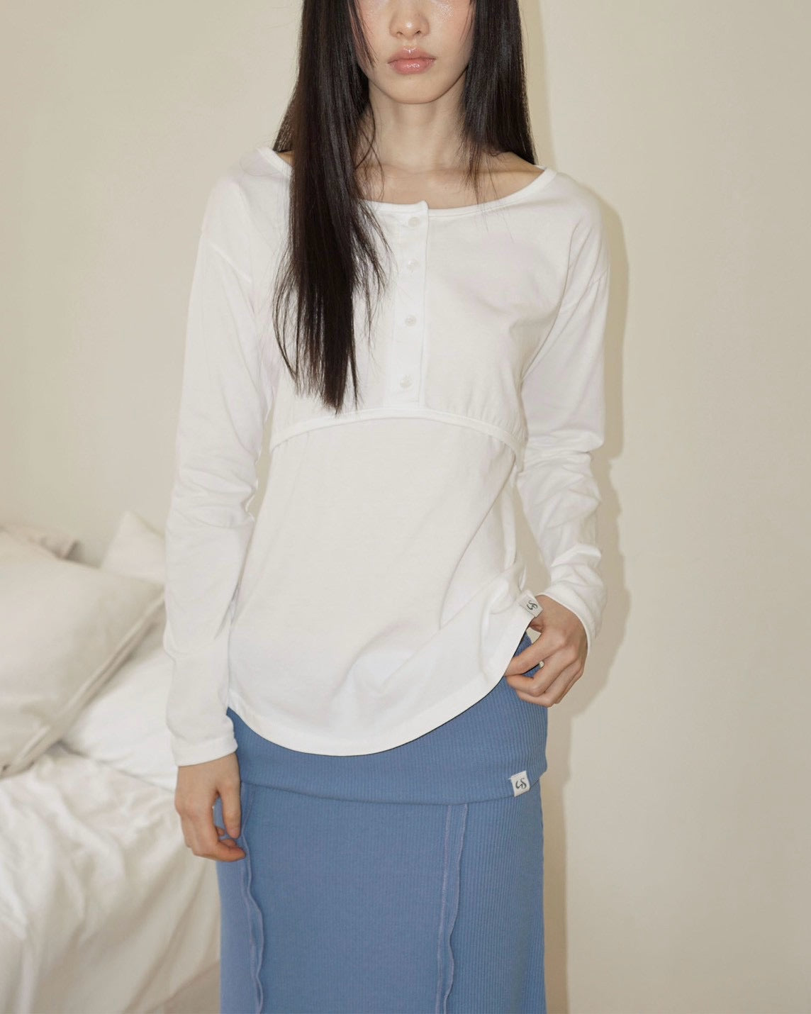 【Uglyshadow】RIBBED LONG SKIRT