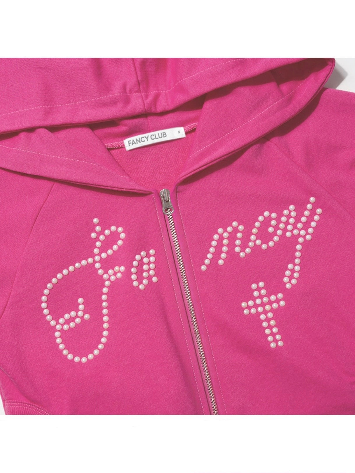 【FANCY CLUB】HOTFIX PUFF SLEEVE HOOD ZIP-UP