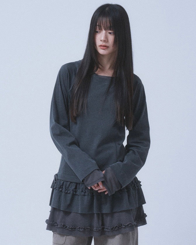 【TUOMIO】FRILL LAYERED LONG SLEEVE