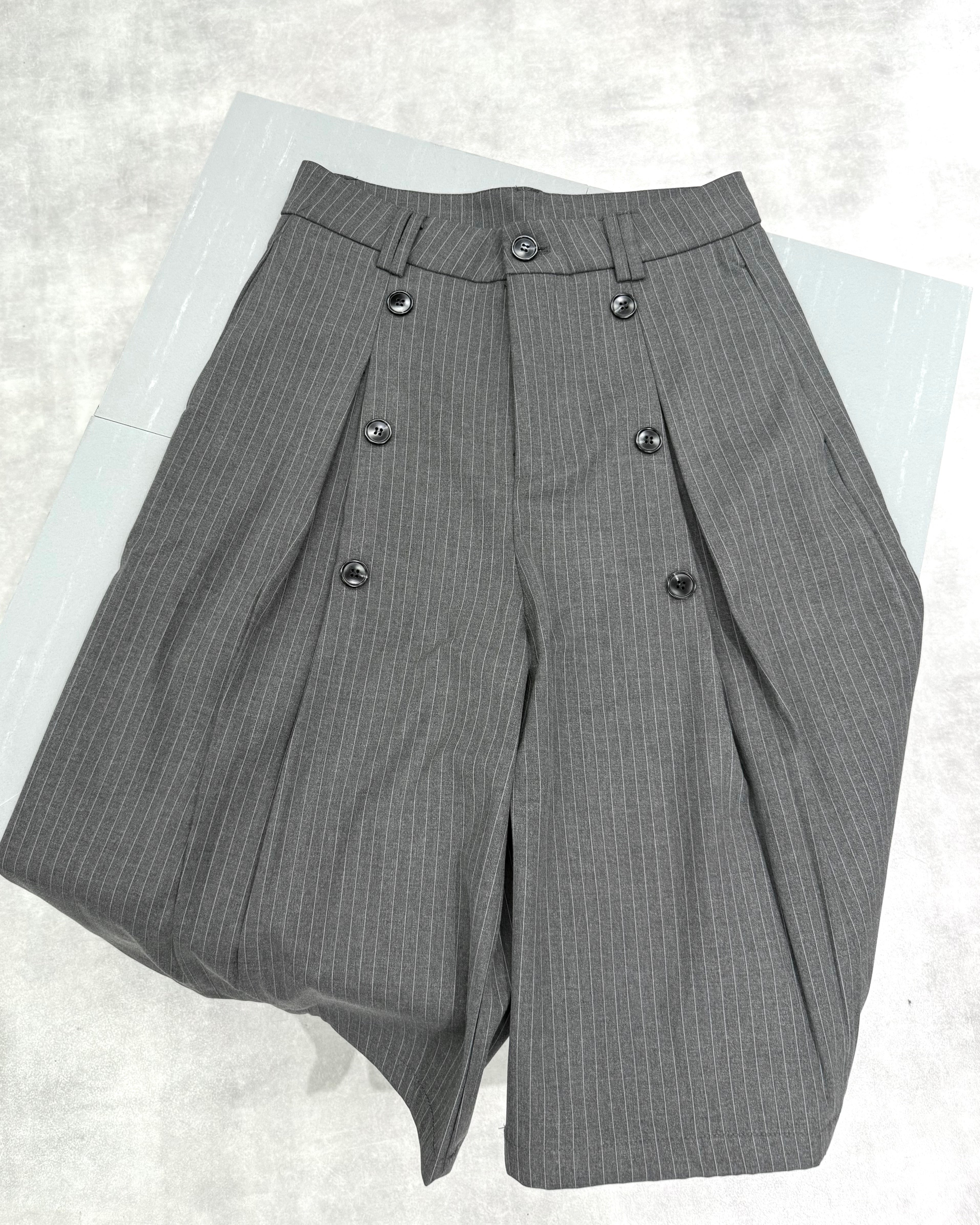 7/17 20:00 発売 国際配送【Nerd out XU】seven point stripe wide leg pants (2color)