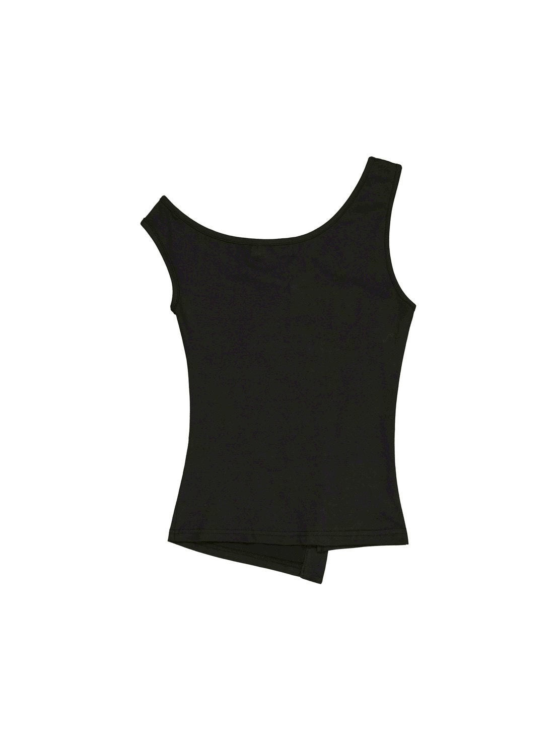 【EYEER】Script Logo Button One Shoulder Sleeveless