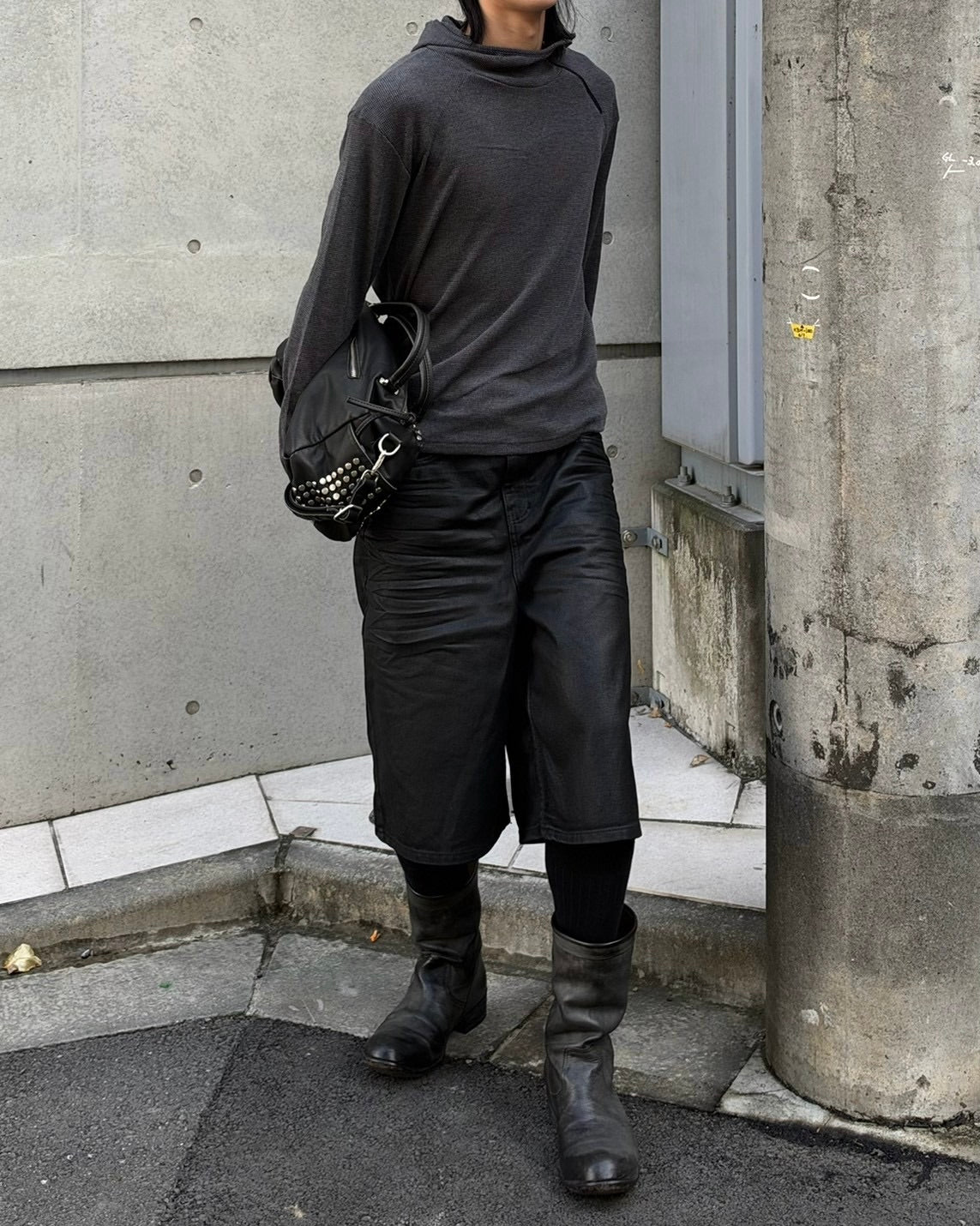 受注制【nmtc+】Diagonal Zip Hood Top (3color)
