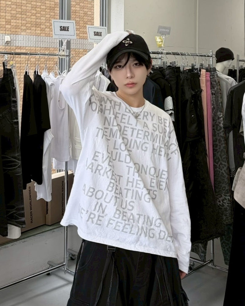 受注制【LUV CODE】lettering long sleeve tee (3color)