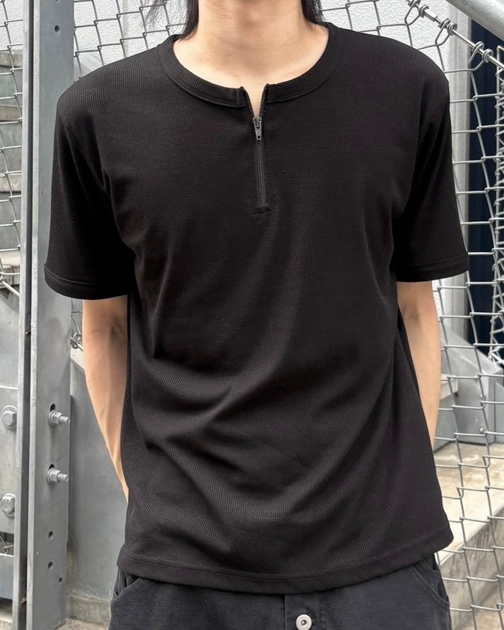 受注制【nmtc+】Half Zip-Up Slim Tee (3color)