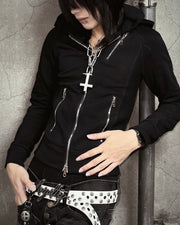 国際配送【Never mind the XU】SLIM MULTI-ZIP HOODIE