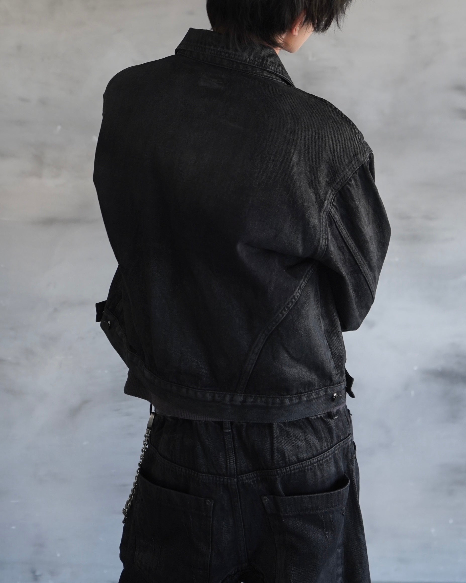 【CHIKASHITSU PLUS HIGH】Washed coating denim jacket