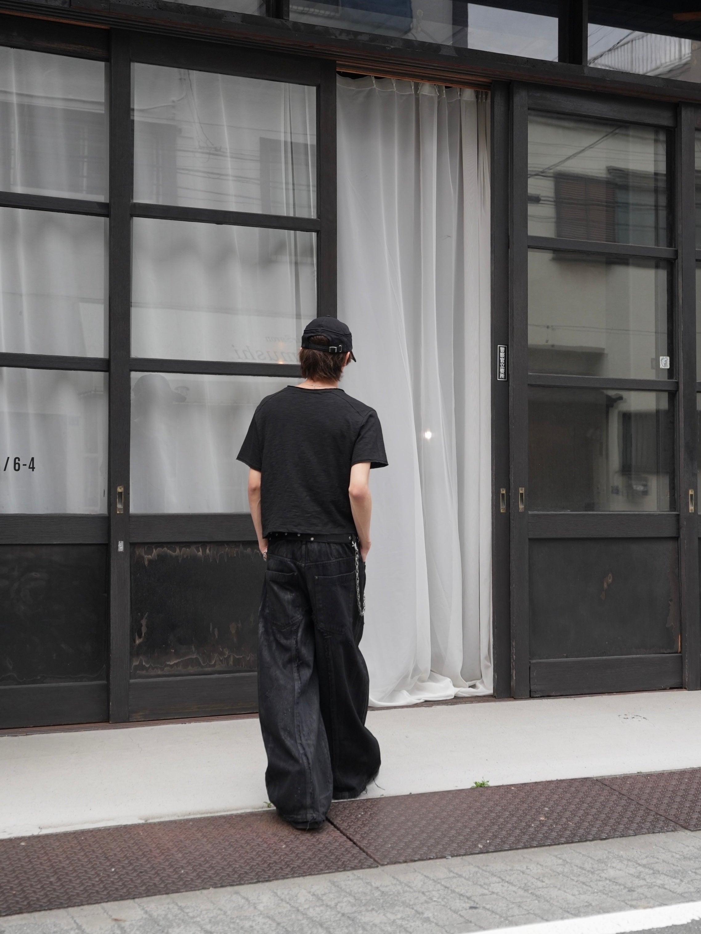 【CHIKASHITSU PLUS HIGH】Steel button short sleeve henley tee (2color)