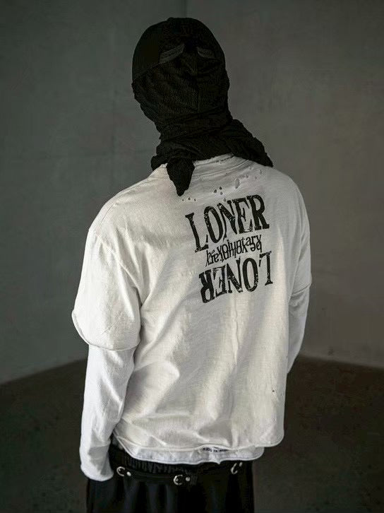 【roaringrad】Cross Damage Slub T-Shirt
