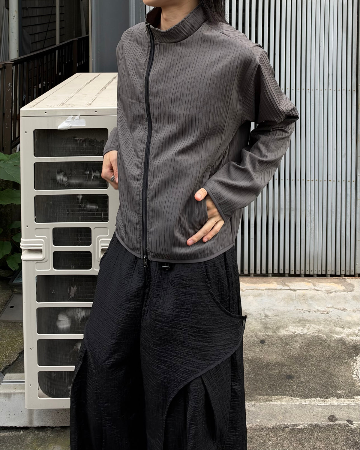 受注制【youll】pleated asymmetry jacket (3color)