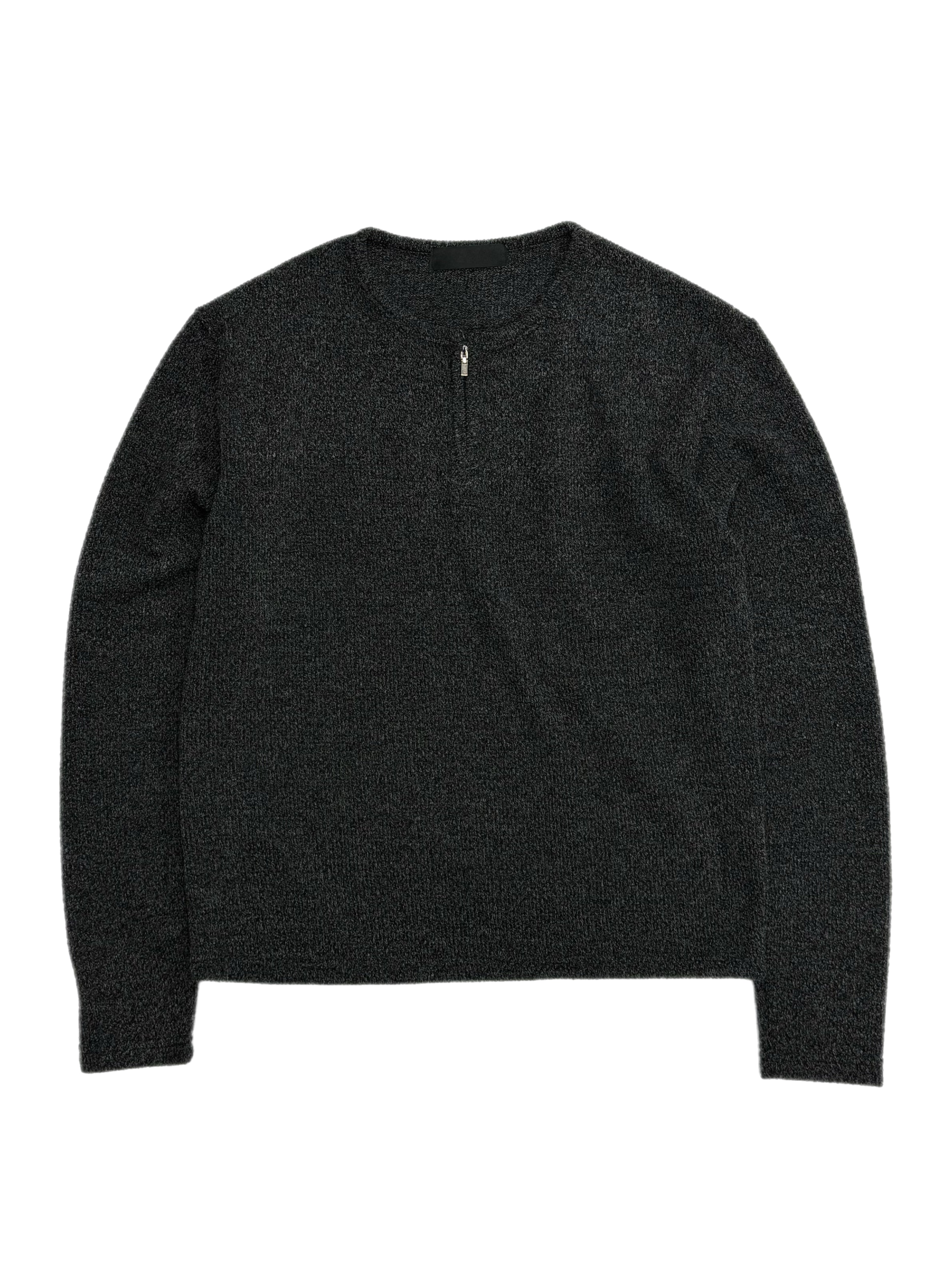 受注制【Chikashitsu +】zip neck long sleeve knit (3color)