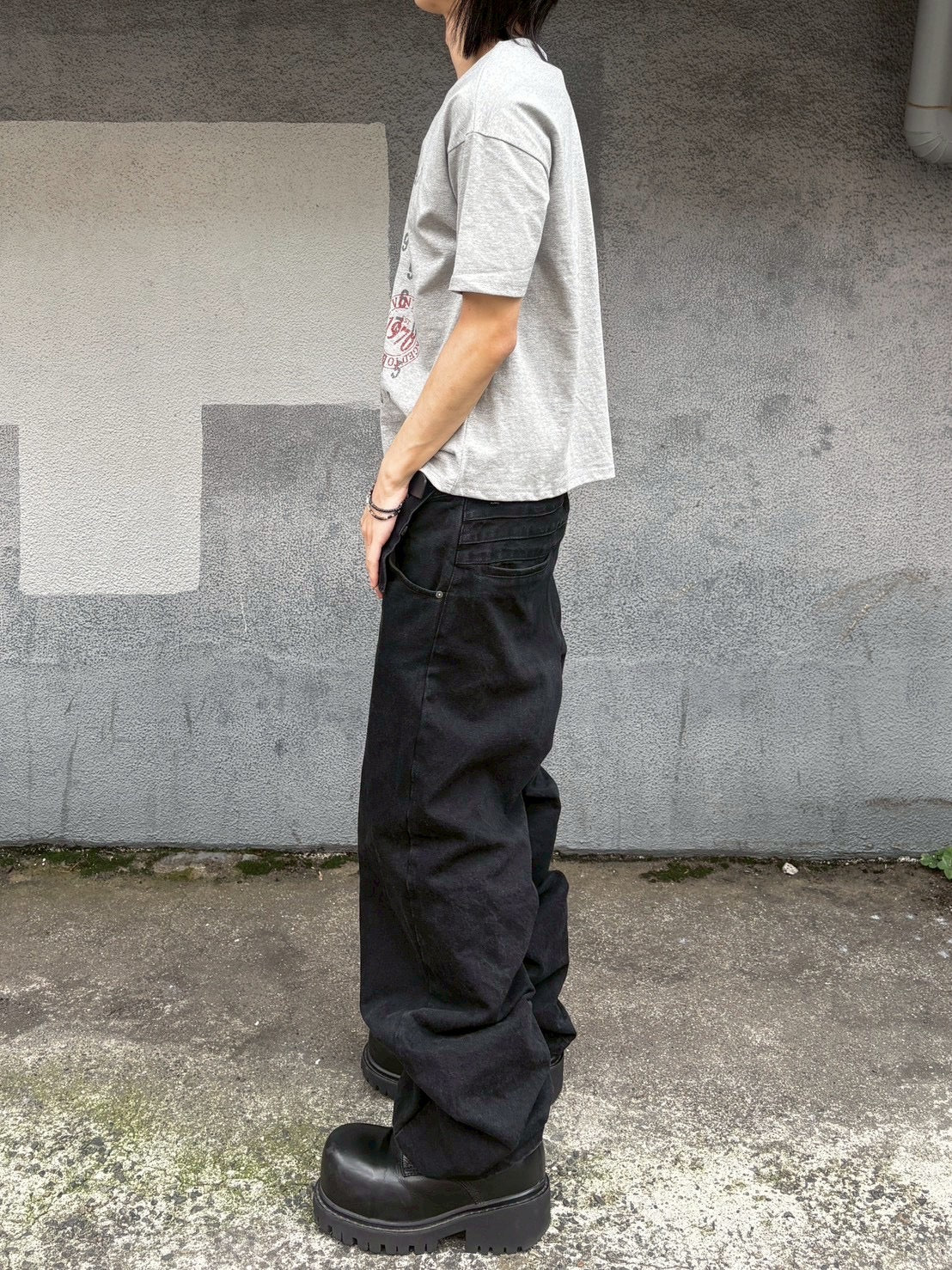 受注制【nmtc+】Washed Semi Crop Lettering Tee (3color)