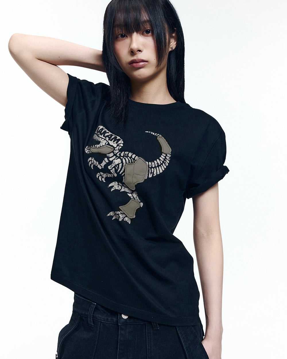 【AAKAM】Dino Patch Half Top