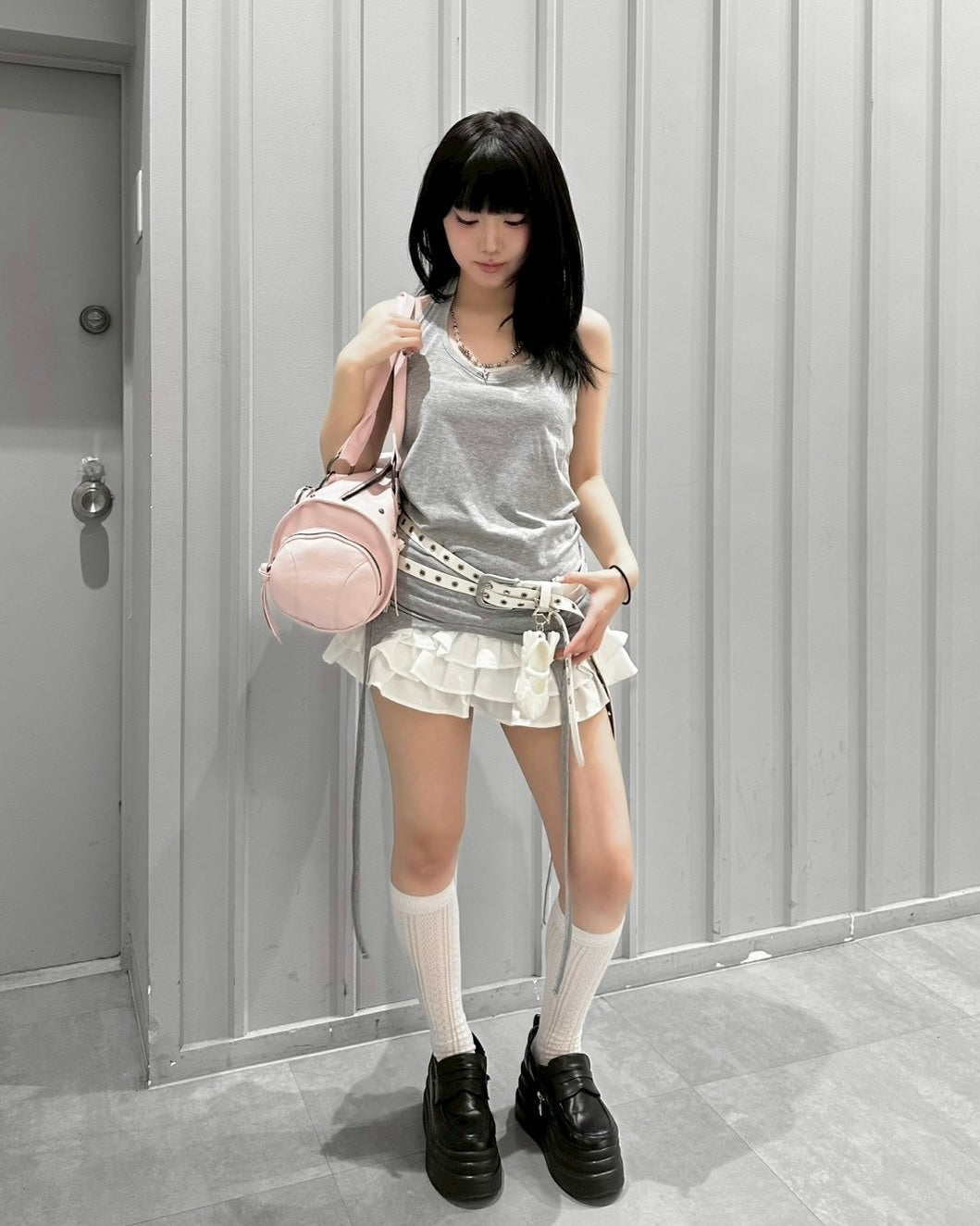 受注制【nmtc+】Layered Halter Strap Tank Dress (3color)