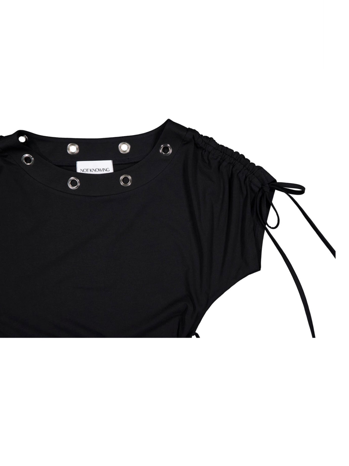 6/6 20:00発売【NOT KNOWING】Eyelet Belted Dress