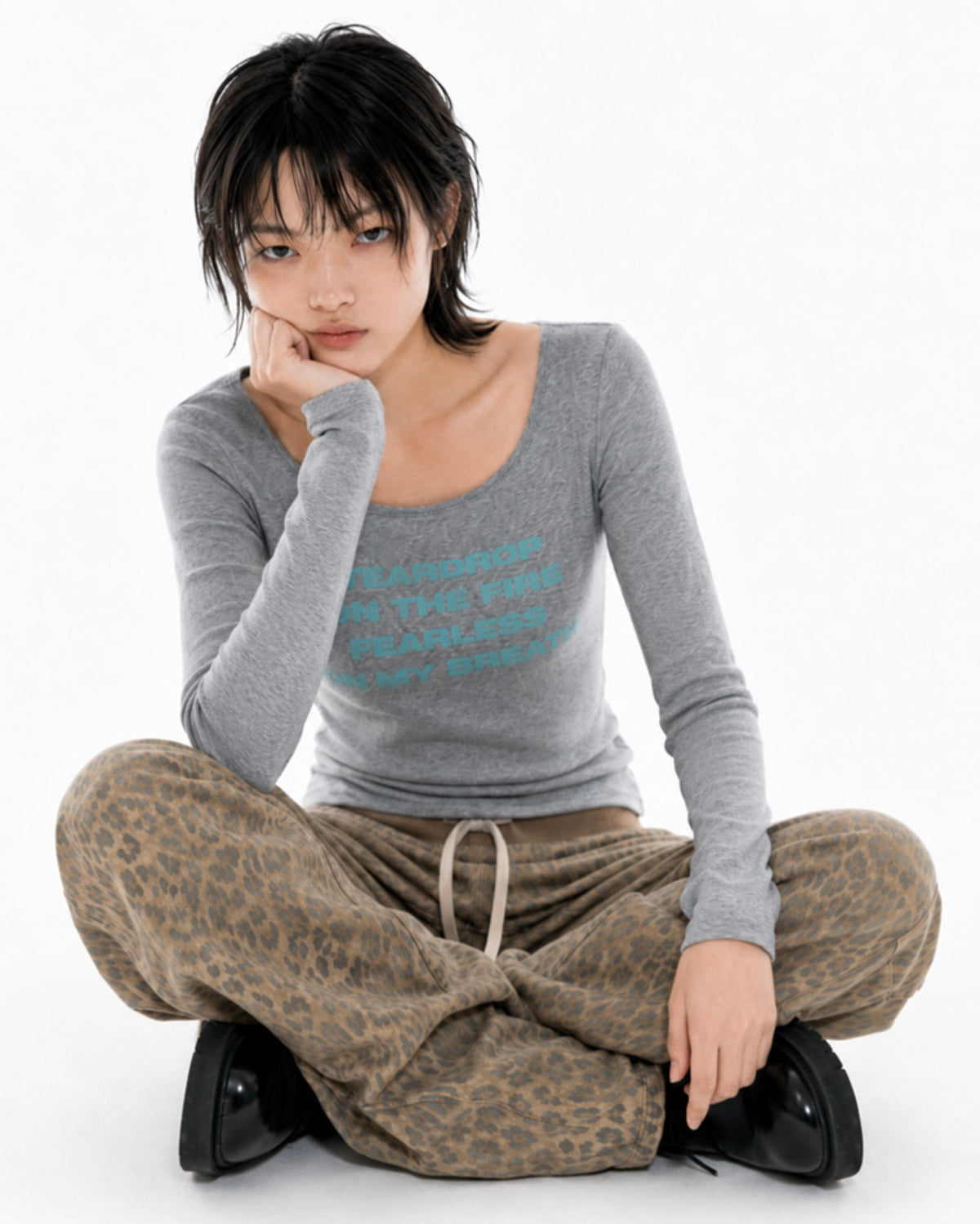 【runningHIGH】LETTERING SLIM L/S TEE