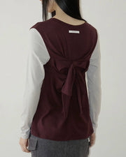 【Uglyshadow】BACK RIBBON T-SHIRT