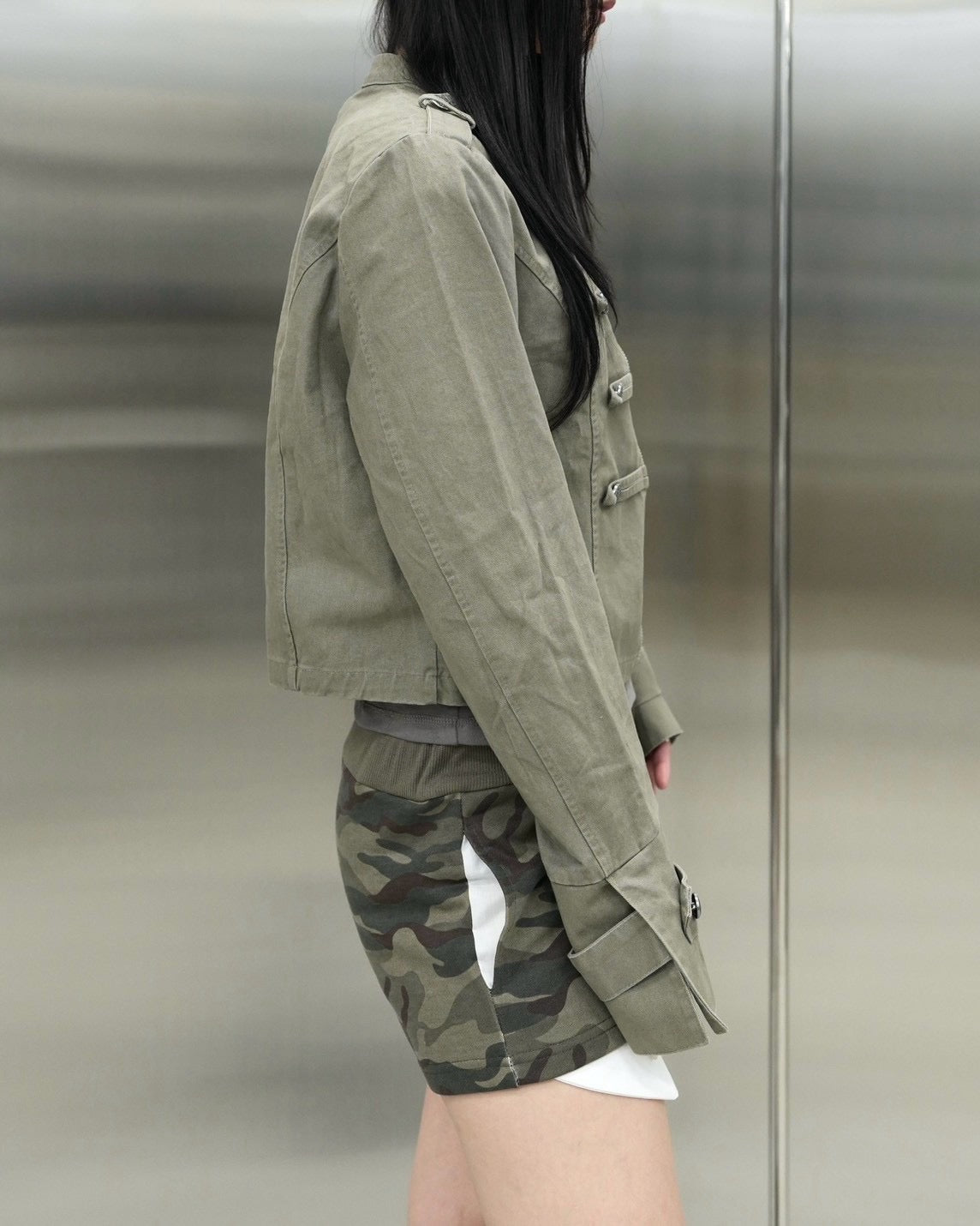 受注制【Never mind the XU】Napoleon grunge denim jacket (2color)