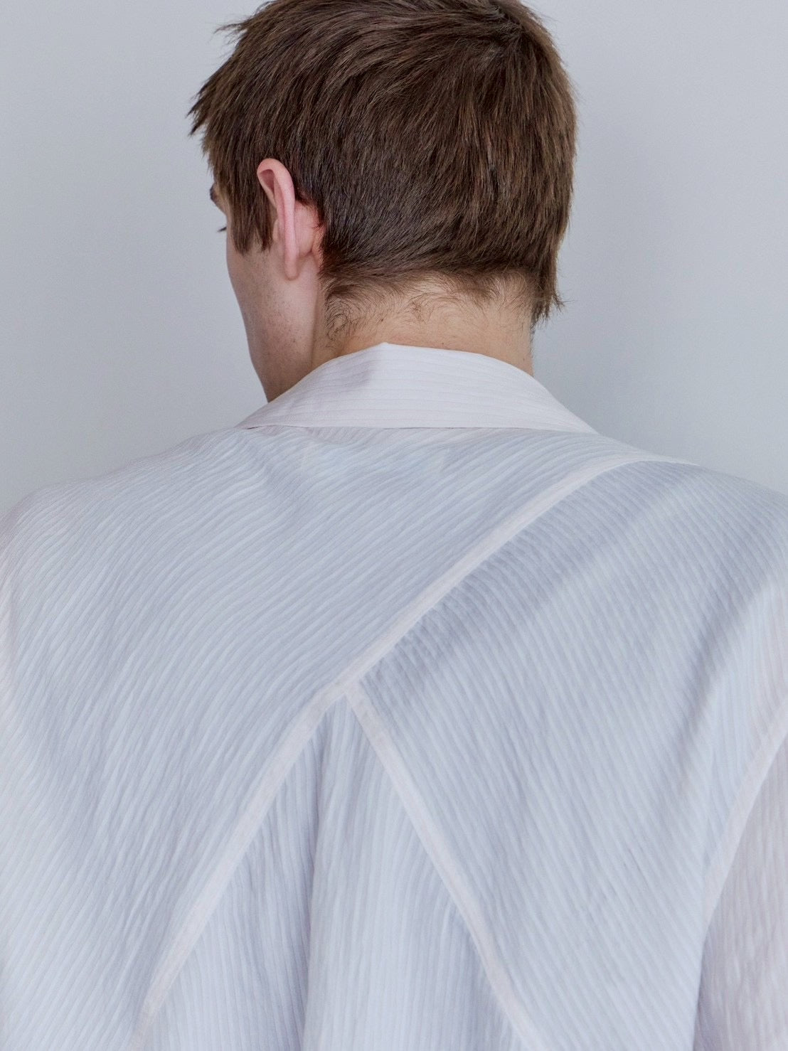 【Waviness】Sheer Origami Crop Half Shirts