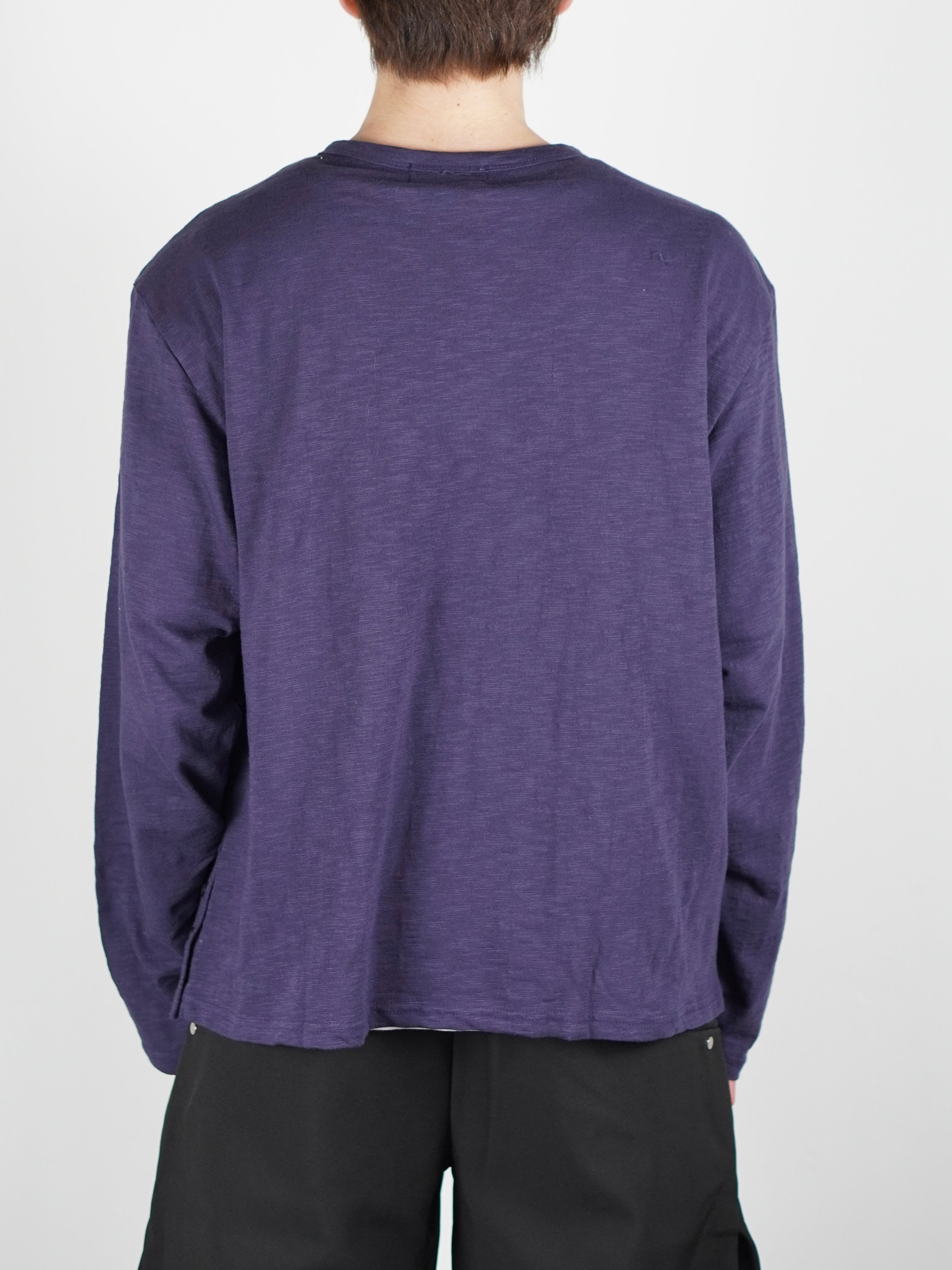 受注制【Chikashitsu +】sheer cotton henley neck long sleeve (4color)