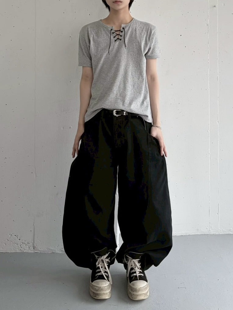 受注制【LUV CODE】curved denim pants (2color)
