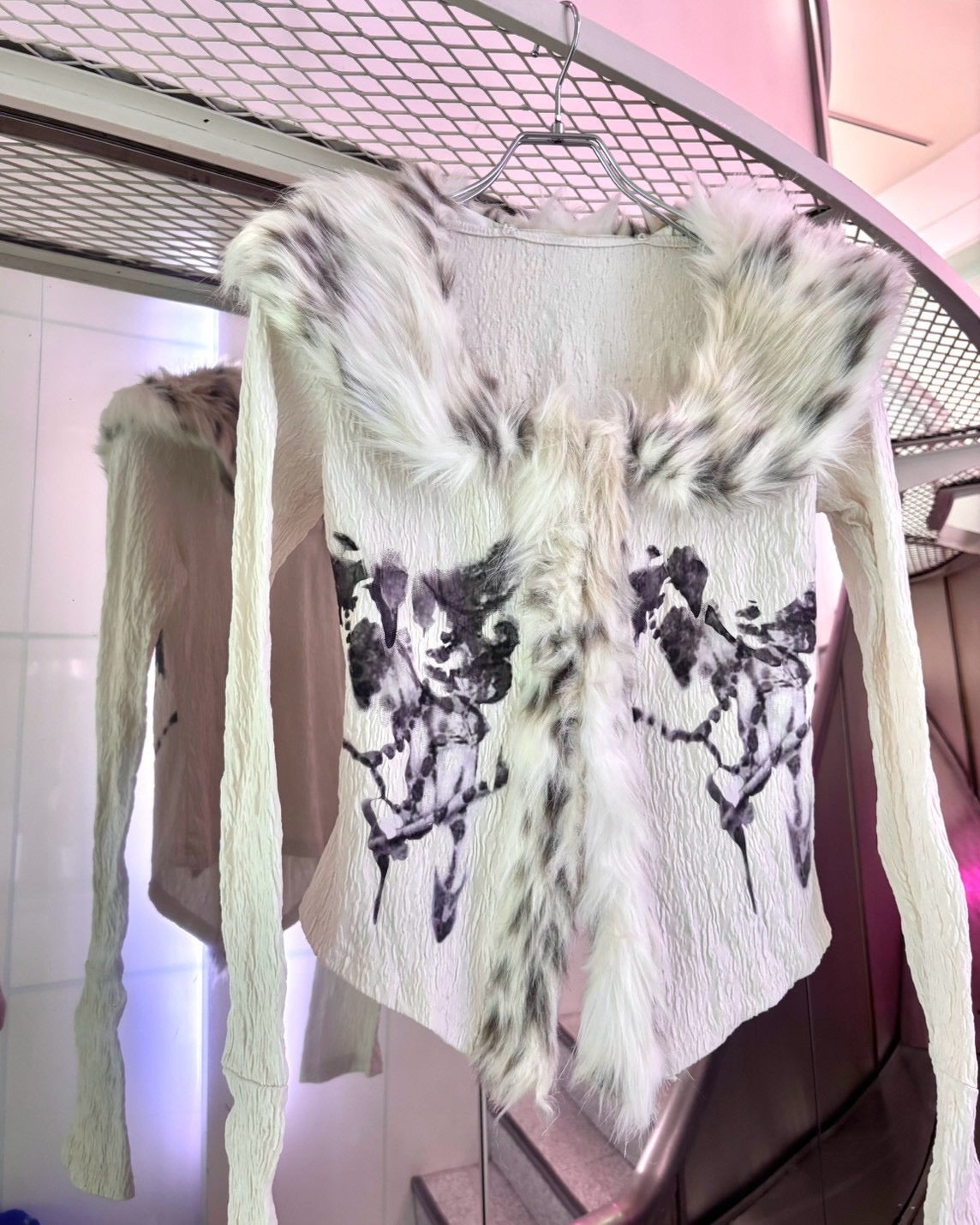 国際配送【BABY09】retro fur cardigan