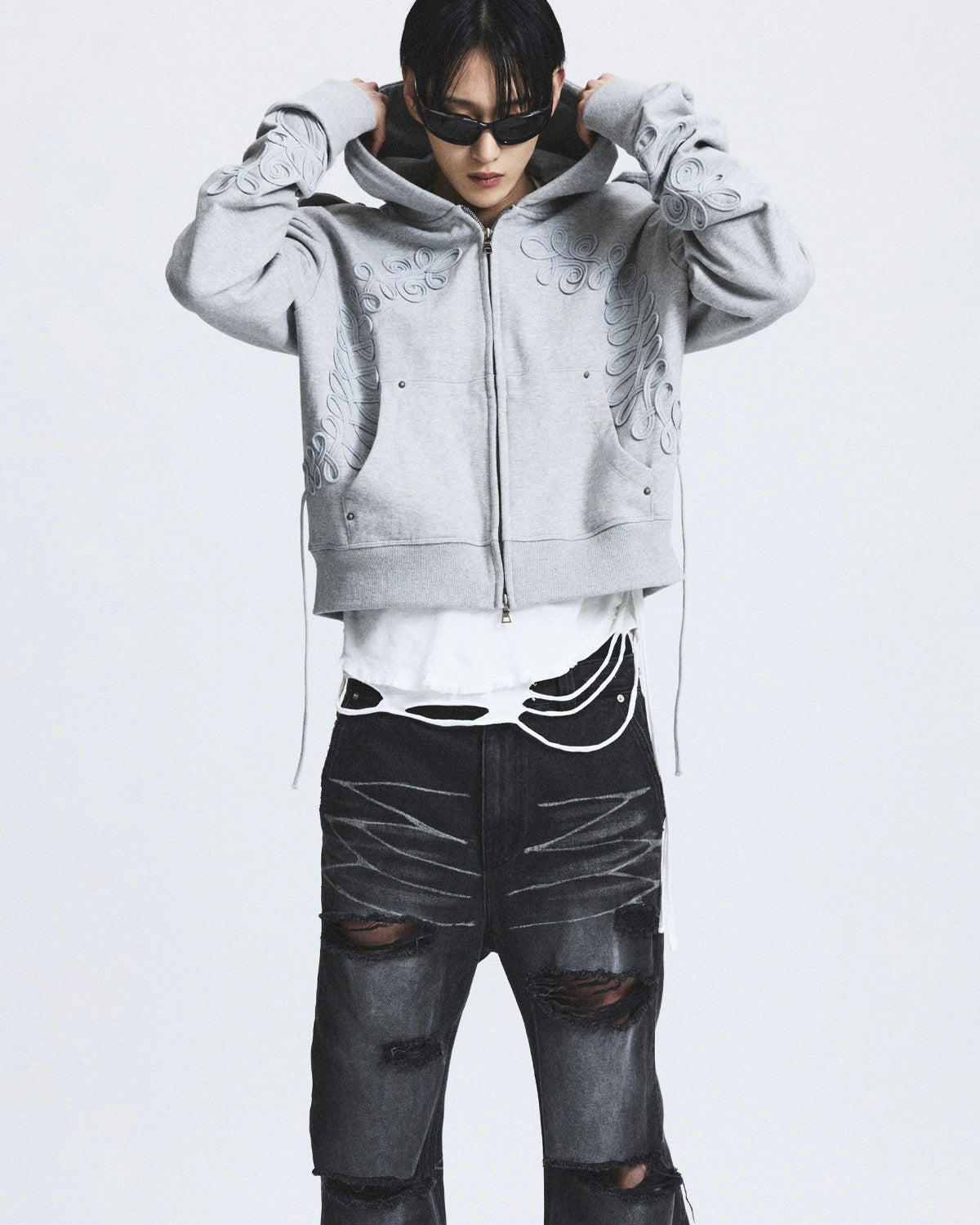 【LECYTO】Baroque Loop Zip-Up Hoodie