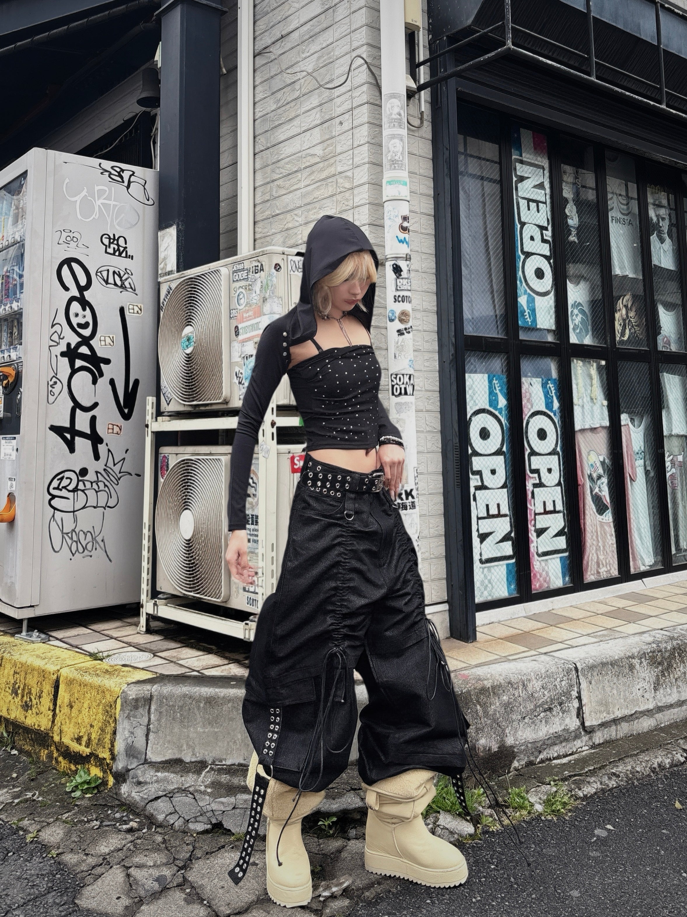 国際配送【Never mind the XU】rhinestone tubetops