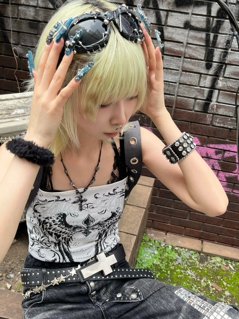 7/11 20:00発売 国際配送【BABY09】cross rhinestone bracelet (4color)